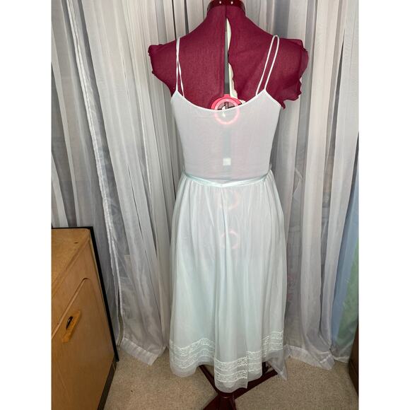 nightgown satin lace vintage sheer 1950s - Picture 4 of 10